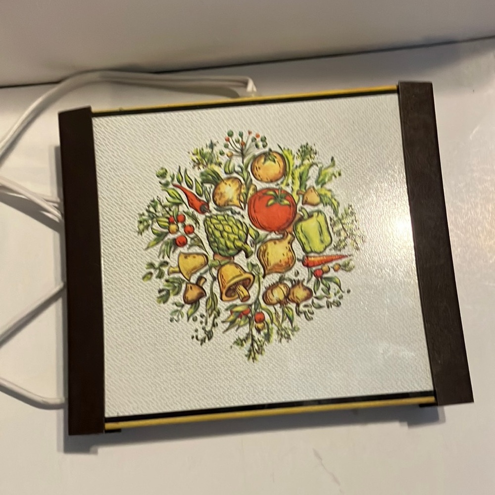 Vintage Vegetable Design Electric‎ Plate Warmer